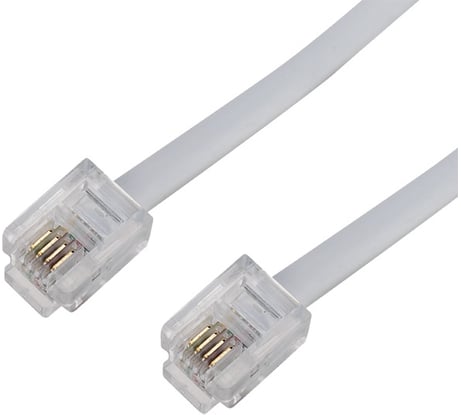 Телефонный удлинитель REXANT RJ-11 (6P-4C), 15 м, белый 18-3151