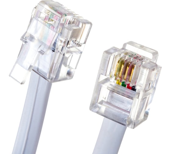Телефонный удлинитель REXANT RJ-11 (6P-4C), 10 м, белый 18-3101