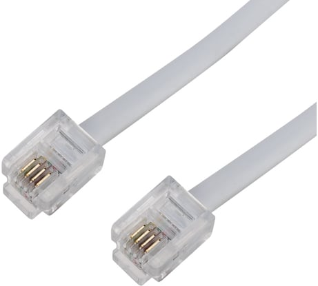 Телефонный шнур-удлинитель REXANT RJ-11, 6P-4C, 25 м, белый 18-3251