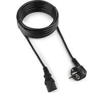 Кабель питания Power Cube 1,5м Schuko-C13 аналог VDE 10A черный, с заземлением RPC-186-1.5M