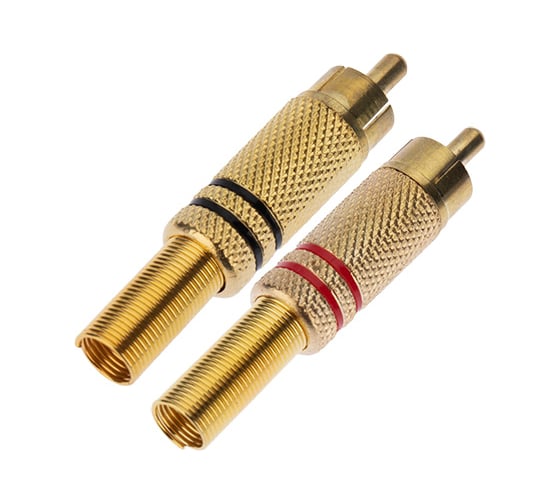 Разъем штекер RCA PROCONNECT металл пайка черный/красный Gold 100 шт 14-0405-1