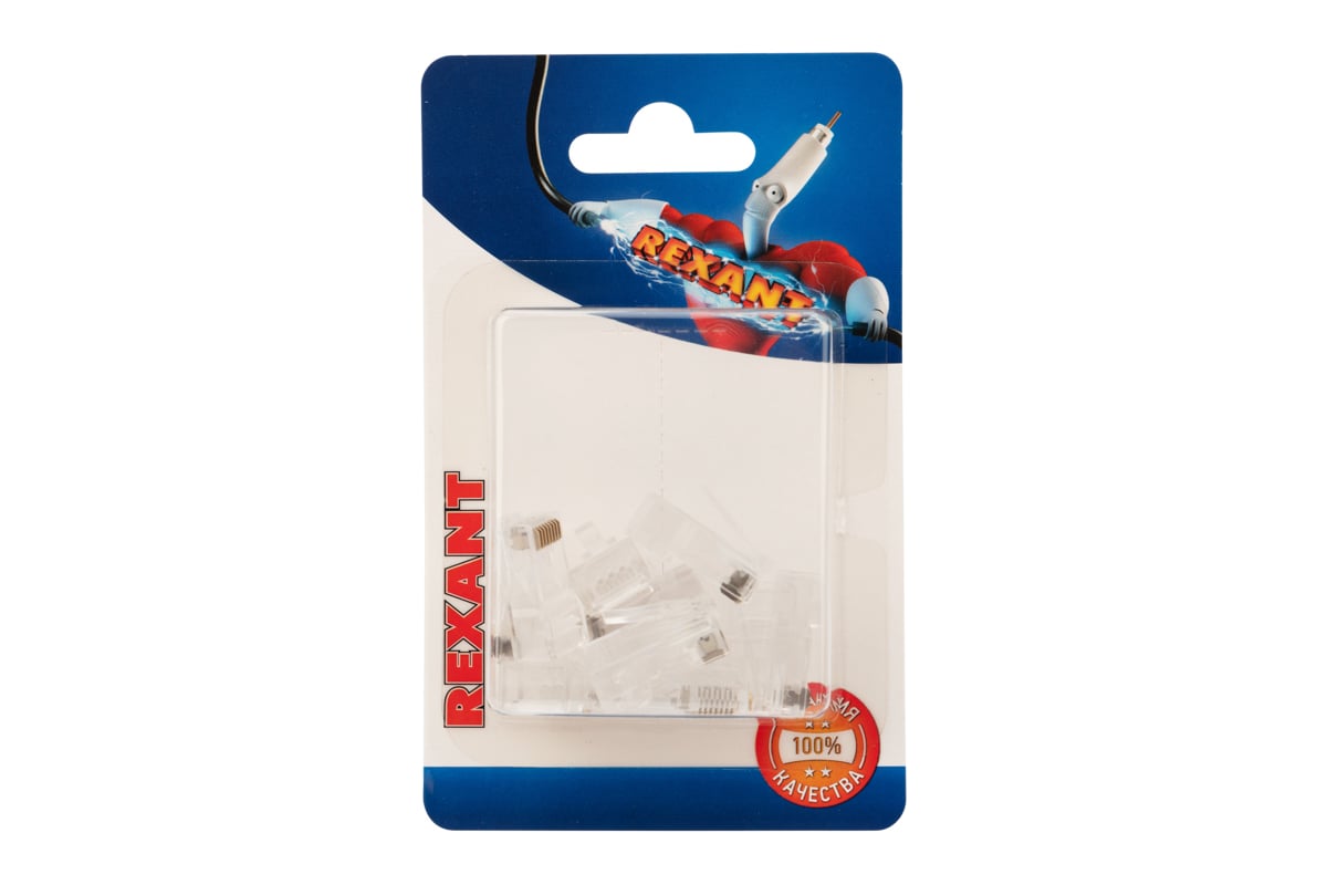 Сетевой разъем LAN на кабель REXANT штекер RJ-45 (8Р8С) под обжим ...