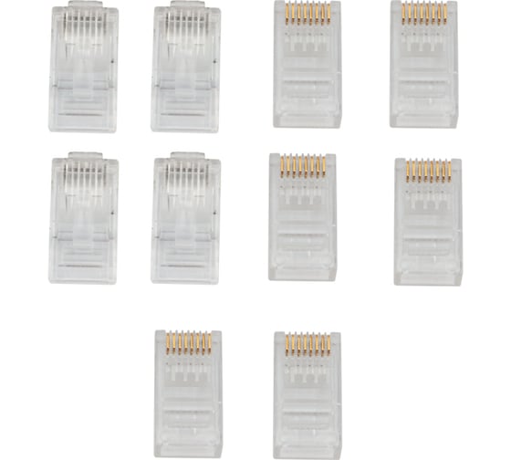 Сетевой разъем LAN на кабель REXANT штекер RJ-45 (8Р8С) под обжим, категория 6, 10шт 06-0085-A10