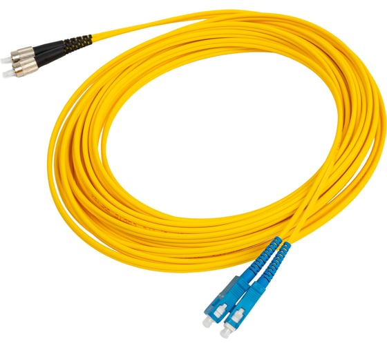 Оптический патч-корд REXANT (SM), 9/125 (OS2), SC/UPC-FC/UPC, (Duplex), 3 мм, LSZH, 10 м 50-2857-2