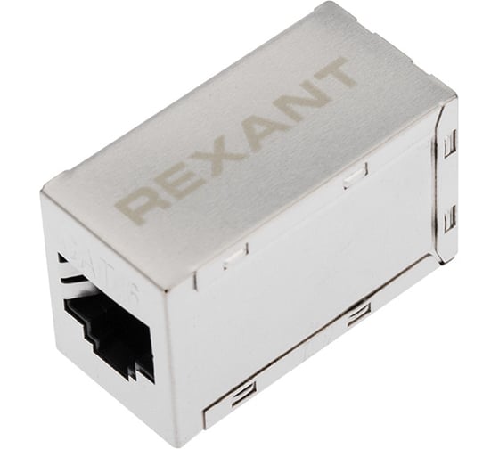 Проходной экранированный адаптер REXANT RJ-45(8P-8C), FTP категория 6, гнездо-гнездо 03-0109