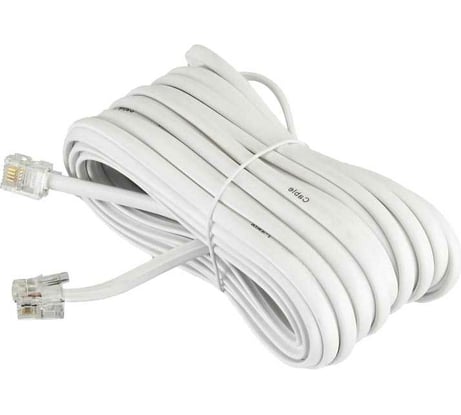 Телефонный удлинитель RJ-11 (6р4с) Retic 10м, белый, TWCS-TEC-10M-W