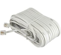 Телефонный удлинитель RJ-11 (6р4с) TWIST 20м, белый, TWCS-TEC-20M-W