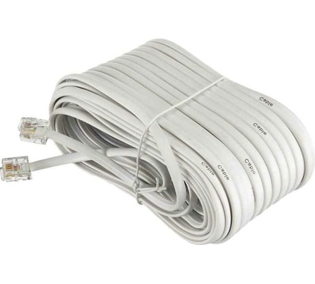 Телефонный удлинитель RJ-11 (6р4с) TWIST 20м, белый, TWCS-TEC-20M-W