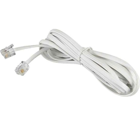 Телефонный удлинитель RJ-11 (6р4с) Retic 3м, белый, TWCS-TEC-03M-W