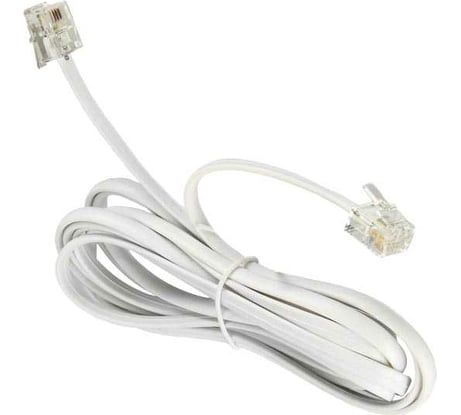 Телефонный удлинитель RJ-11 (6р4с) Retic 2м, белый, TWCS-TEC-02M-W