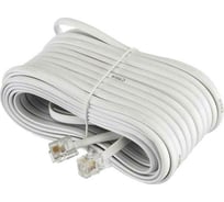 Телефонный удлинитель RJ-11 (6р4с) Retic 15м, белый, TWCS-TEC-15M-W