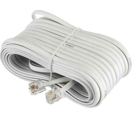 Телефонный удлинитель RJ-11 (6р4с) Retic 15м, белый, TWCS-TEC-15M-W