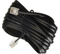 Телефонный удлинитель RJ-11 (6р4с) TWIST 7м, черный, TWCS-TEC-07M-B