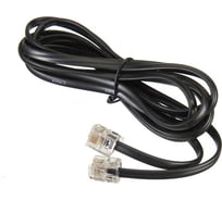 Телефонный удлинитель RJ-11 (6р4с) TWIST 2м, черный, TWCS-TEC-02M-B