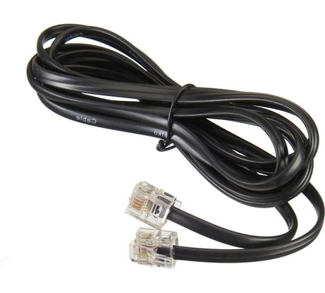 Телефонный удлинитель RJ-11 (6р4с) Retic 2м, черный, TWCS-TEC-02M-B