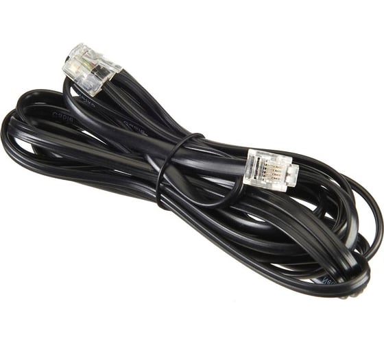 Телефонный удлинитель RJ-11 (6р4с) TWIST 3м, черный, TWCS-TEC-03M-B