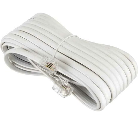 Телефонный удлинитель RJ-11 (6р4с) Retic 7м, белый, TWCS-TEC-07M-W