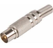 Антенный никелированный штекер ТВ REXANT c пружиной 100 шт 05-2011