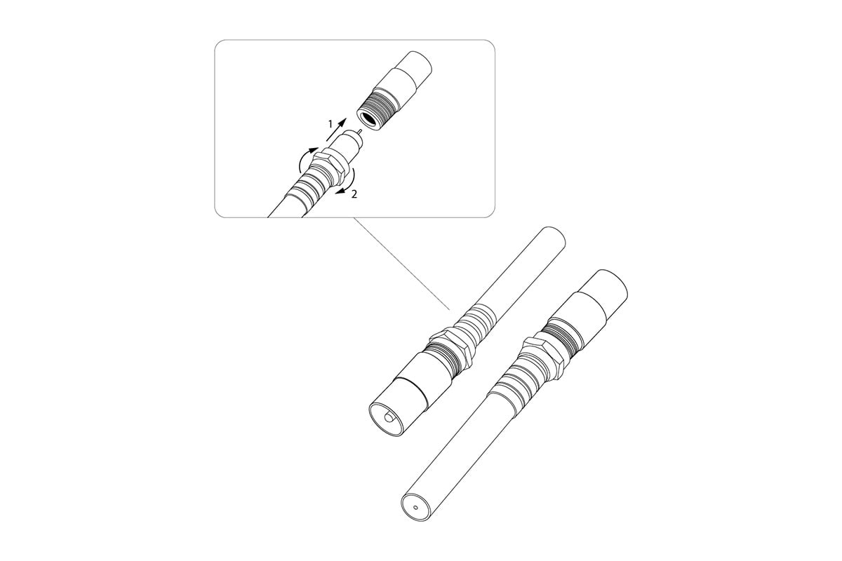 Переход F-гнездо на штекер ТВ REXANT 100 шт 05-4303