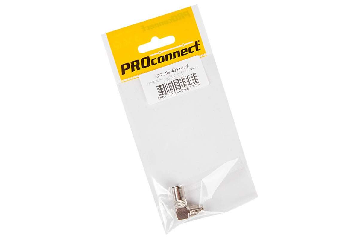 Антенный переходник PROCONNECT RG-6, SAT, гнездо F - штекер ТВ, угловой 1шт  05-4311-4-7 - выгодная цена, отзывы, характеристики, фото - купить в Москве  и РФ