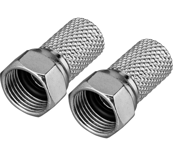 Антенный разъем на кабель REXANT штекер F, SAT, с резиновым уплотнителем, 2 шт. 06-0005-A2