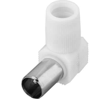 Антенный разъем REXANT штекер TV угловой, RG-6, белый 06-0014-A