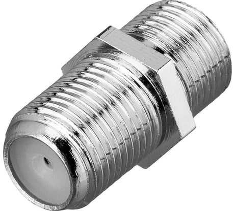 Антенный переходник (гнездо F - гнездо F) REXANT для кабеля RG-6, никель, бочка 06-0020-A