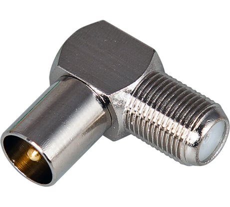 Антенный переходник REXANT (гнездо F - штекер TV), RG-6, угловой 06-0027-A