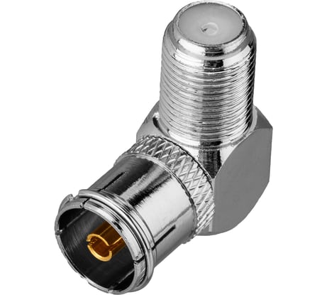 Антенный переходник REXANT гнездо F - гнездо TV RG-6, угловой 06-0026-A