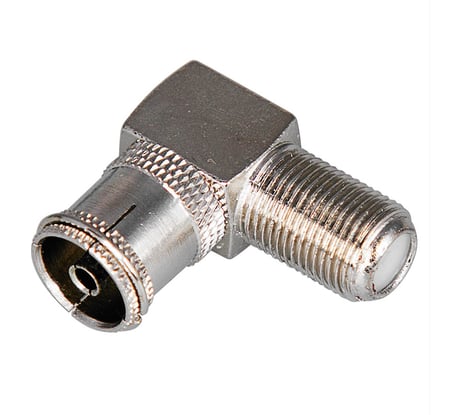 Антенный переходник REXANT гнездо F - гнездо TV RG-6, угловой 06-0026-A