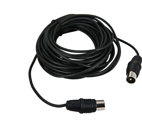 Антенный удлинитель REXANT TV штекер - TV штекер 1,5 метра, черный 17-5021