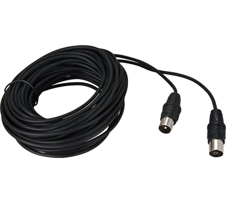 Антенный кабель удлинитель REXANT ТВ гнездо - штекер TV 1,5 метра, черный 17-5011