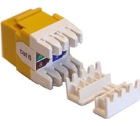 Вставка Keystone LANMASTER RJ-45, категория 6, желтая, со шторкой, 180 градусов, LAN-OK45U6/180P-YL