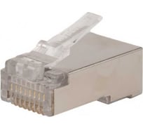Разъем легкой оконцовки Hyperline RJ-45 8P8C под витую пару, категория 5e (50 µ"/ 50 микродюймов), экранированный, универсальный (для одножильного и многожильного кабеля) 100 шт. 403342