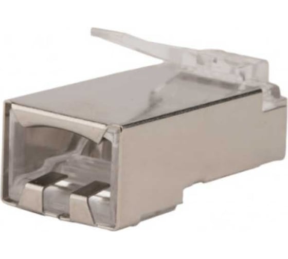 Разъем легкой оконцовки Hyperline RJ-45 8P8C под витую пару, категория 5e (50 µ"/ 50 микродюймов), экранированный, универсальный (для одножильного и многожильного кабеля) 100 шт. 403342