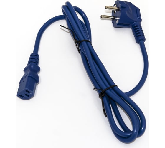 Кабель питания компьютера Hyperline Schuko+C13 3x0.75, 10A, угловая вилка, 1.8м, цвет синий ПВС-АП-3x0,75-250-S22C13-10-1,8 ГОСТ 28244-96 281889 1