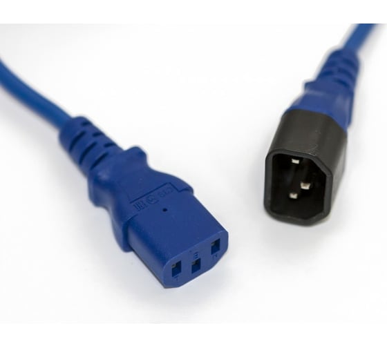 Кабель питания Hyperline монитор-компьютер IEC 320 C13 - IEC 320 C14 3x1.0, 10A, прямая вилка, 3м, цвет синий ПВС-АП-3x1,0-250-C13C14-10-3,0 ГОСТ 30851.1-2002 МЭК 60320-1:1994 281852