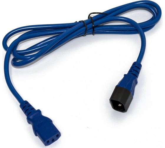 Кабель питания Hyperline монитор-компьютер IEC 320 C13 - IEC 320 C14 3x0.75, 10A, прямая вилка, 0.5м, цвет синий ПВС-АП-3x0,75-250-C13C14-10-0,5 ГОСТ 30851.1-2002 МЭК 60320-1:1994 281849