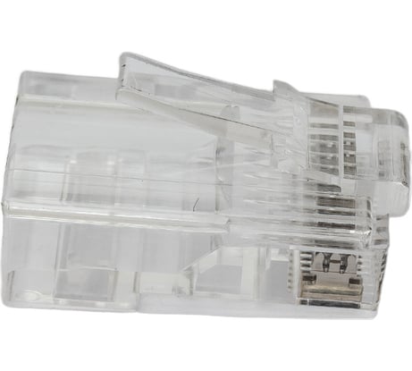 Коннектор NETLAN RJ45/8P8C, Кат.5e, 3мкд, универсальный, под 0,47-0,51мм, неэкранированный, 100 шт. EC-UP8P8C-5E-003-TR-100