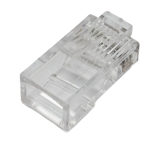 Коннектор NETLAN RJ45/8P8C, Кат.5e, 3мкд, универсальный, под 0,47-0,51мм, неэкранированный, 100 шт. EC-UP8P8C-5E-003-TR-100