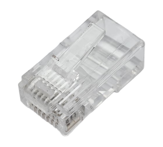 Коннектор NETLAN RJ45/8P8C, Кат.5e, 3мкд, универсальный, под 0,47-0,51мм, неэкранированный, 100 шт. EC-UP8P8C-5E-003-TR-100