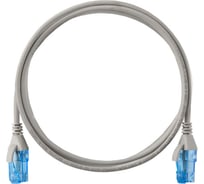 Шнур NIKOMAX Slim Line U/UTP 4 пары, категория 6, RJ45/8P8C, T568B, 28AWG, LSZH нг(А)-HFLTx, серый, 0,5м NMC-PC4UE55B-005-SL-C-GY