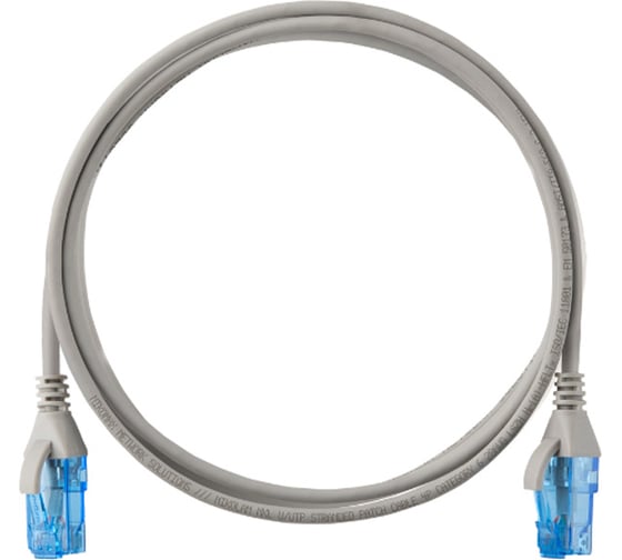Шнур NIKOMAX Slim Line U/UTP 4 пары, категория 6, RJ45/8P8C, T568B, 28AWG, LSZH нг(А)-HFLTx, серый, 0,5м NMC-PC4UE55B-005-SL-C-GY 1
