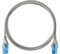 Шнур NIKOMAX Slim Line U/UTP 4 пары, категория 6, RJ45/8P8C, T568B, 28AWG, LSZH нг(А)-HFLTx, серый, 3м NMC-PC4UE55B-030-SL-C-GY