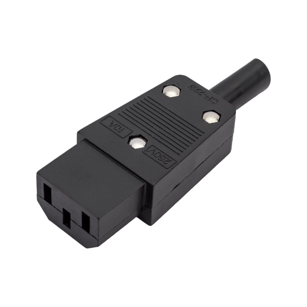 Сетевое гнездо Pro Legend 3 PIN пластик на кабель 250V 10A, PL2299 ...