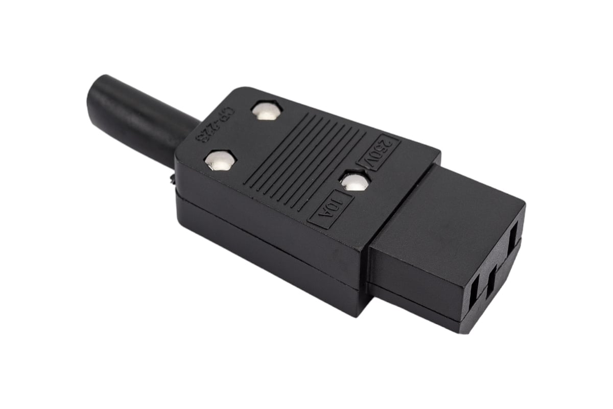 Сетевое гнездо Pro Legend 3 PIN пластик на кабель 250V 10A, PL2299 ...