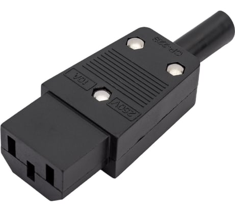 Сетевое гнездо Pro Legend 3 PIN пластик на кабель 250V 10A, PL2299