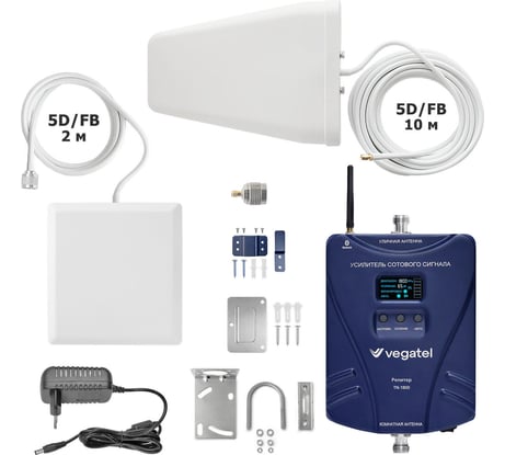 Усилитель сотовой связи и интернета Vegatel Комплект TN-1800 2G, 4G и антенна MultiSet R91820