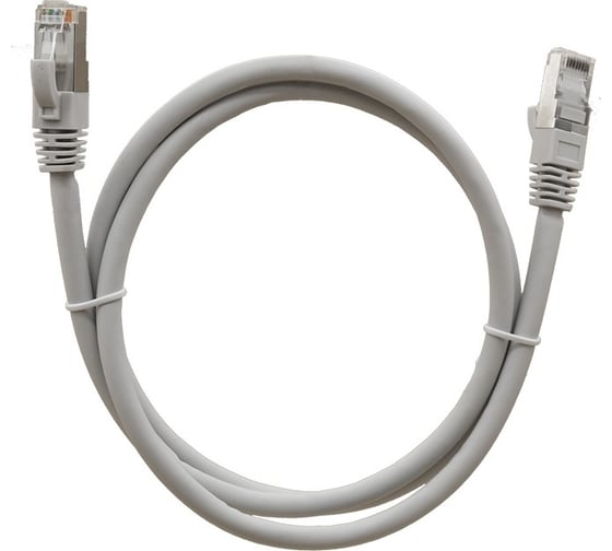 Патч-корд компьютерный экранированный FTP SUPRLAN 5e 4x2 26AWG (7x0.16mm) Cu LSZH серый 2м 10-0717