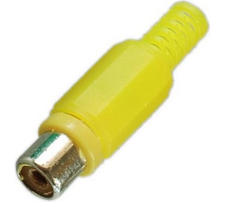 Разъем RCA гнездо Pro Legend пластик на кабель, желтый, PL2156